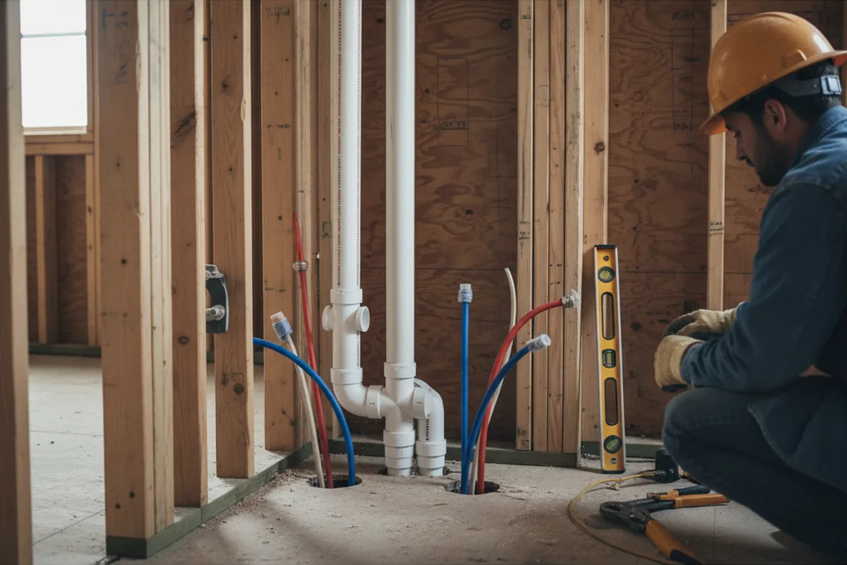 Drain and supply rough-in during Leak Detection in Welcome